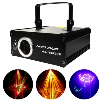 1.5 W 6İN1 lazer desenler RGB parti ışığı DMX512 Tarayıcı Sahne aydınlatma etkisi lazer projektör ışık DJ dans Bar disko ışıkları