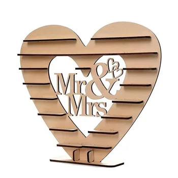 1 adet Düğün Ahşap Süsler Mr & Mrs Çikolata Standı Ekran Şeker Cupcake Tatlılar Tutucu Ev Doğum Günü Dekorasyon Malzemeleri