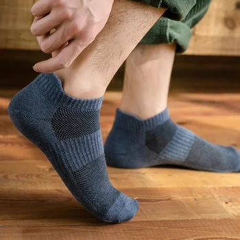 1 Çift erkek çorabı Düz Renk Spor Tekne Çorap Bahar ve Yaz İnce Örgü Nefes Çorap Çok Yönlü Sığ Çorap spor çoraplar