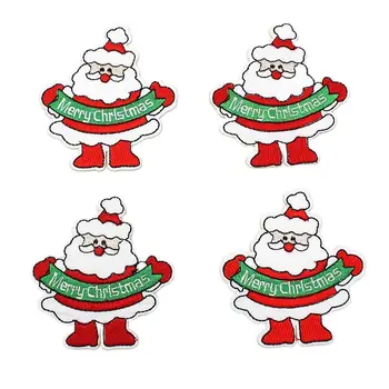 10 adet/grup Kaliteli Karikatür Demir On Noel Baba Yamalar DIY Elbise Sırt Çantası Dikiş Aplikler El Yapımı Kot Pantolon Motif Rozeti