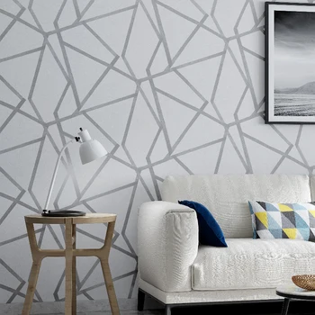 10m Şerit Duvar Kağıdı Geometrik Duvar Kağıdı Oturma Odası Yatak Odası için Gri Beyaz Desenli Modern Tasarım duvar kağıdı Rulo Ev Dekor