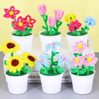2 ADET Yeni Bulmaca Malzeme Paketi Ebeveynlik Saksı Çiçek DIY Kaplumbağa Çiçek El Yapımı