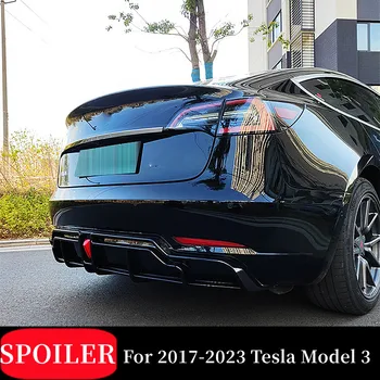 2017-2023 Tesla Modeli 3 Arka Tampon Led Lamba Difüzör Splitter Çene Spoiler BodyKit Dış Aksesuarları Parçaları