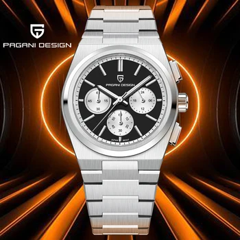 2023 Yeni PAGANI tasarım erkek Otomatik kuvars saatler Paslanmaz Çelik Safir VK64 Su Geçirmez Chronograph Relogios Masculinos