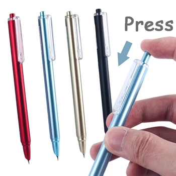 3 ADET Basın Tipi dolma kalem Mürekkep Kalem Geri Çekilebilir Kapşonlu Ucu Dönüştürücü Dolgu İş Kırtasiye Ofis Okul Kaynağı Kawaii Kalem