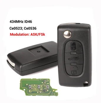 3 Düğme Araba Uzaktan Anahtar CITROEN C1 C2 C3 C4 C5 Berlingo Picasso Kontrol Alarmı (CE0536 523, ASK/FSK, HU83 VA2)