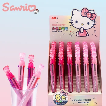 36 adet Sanrio Hello Kitty 6 renk Tükenmez Kalem Kawaii Kt Kedi Öğrenci Yazma Jel Kalem Okul Ofis Malzemeleri Kırtasiye Toptan