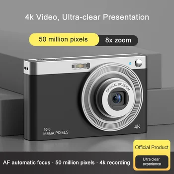 4K Ultra Yüksek Çözünürlüklü 2.88 inç IPS Ekran 8x Optik Zoom Dijital Kamera Teleskopik Iens 50 Megapiksel Giriş Seviyesi Kamera