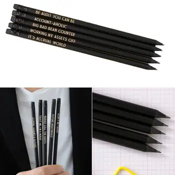 5 ADET Komik Meslek kalem Seti Ahşap Kalemler Motivasyon Kalemler Okul Ofis Malzemeleri için Yaratıcı Kırtasiye