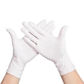 50/100 ADET tek kullanımlık eldivenler Nitril Eldiven Mutfak / Çalışma / Ev / Bahçe / Temizlik / Bulaşık Yıkama Beyaz Lateks Kauçuk Eldiven