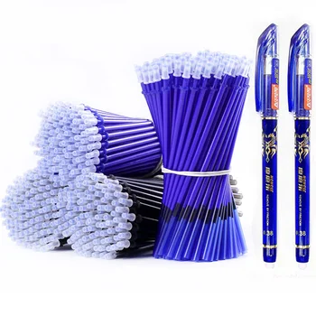 53 Adet/grup 0.5 mm Silinebilir Yıkanabilir Kalem Dolum Çubuk Kolu Mavi / Siyah Mürekkep Jel Kalem Okul Ofis Yazma Malzemeleri Kırtasiye