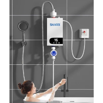 5500W Anında su ısıtıcı Elektrikli Sıcak Duş Mini Tankless akış hızlı ısıtma dijital ekran Paslanmaz Çelik Mutfak Banyo
