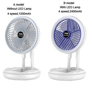 7 inç 4-Speed Asılı Fan ile led ışık 2in1 Kamp Fan tavan vantilatörü 1200/2400mAh yelpaze Açık Hava Etkinlikleri için