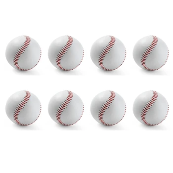 8 ADET Yumuşak Deri Mantar Merkezi Beyzbol Topu El Yapımı Beyaz Güvenlik Çocuk Yumuşak Taban Topları 9 İnç Uygulama