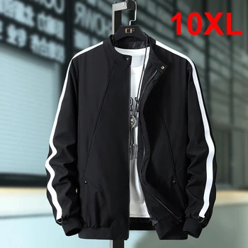 9XL 10XL Artı Boyutu Ceketler Erkekler Sonbahar Rüzgarlık Palto Bombacı Ceket Rahat Moda Beyzbol Ceket Erkek Dış Giyim