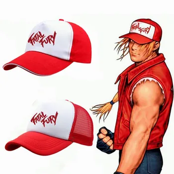 Anime Terry Bogard Aynı Başlık Cosplay Kamyon Şoförü Örgü Şapka pamuklu beyzbol şapkası Erkek Kadın hip hop şapka Hediye Sahne