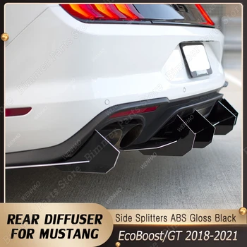 Araba Arka Difüzör Tampon Dudak Spoiler Arka Yan Bölücülerin Mustang EcoBoost Vücut Kiti Performans Parçaları Saptırıcı 2018-2021