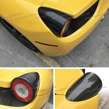 Araba arka lambası fren aydınlatma koruması Ferrari 458 İçin OEM Stil Karbon Fiber arka ışık kapağı yarış sinyal lambaları aksesuarları