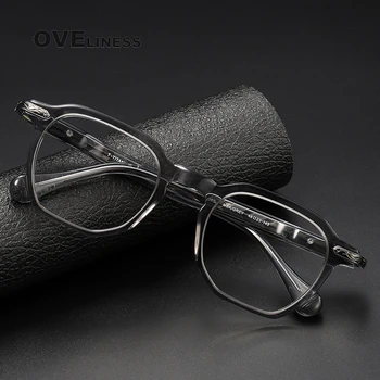 Asetat Titanyum Gözlük Çerçevesi Erkekler 2023 Vintage kare Reçete Gözlük çerçeveleri Kadınlar Optik Gözlük Kore Gözlük