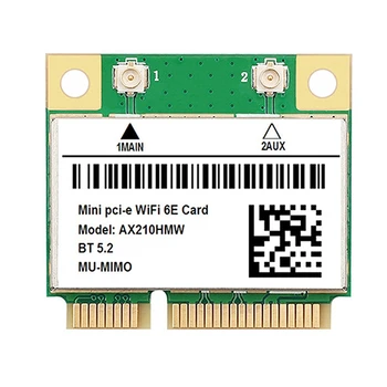 AX210 5374M WİFİ 6E Ağ Kartı 5G Gigabit Dahili Kablosuz Ağ Kartı MİNİ PCIE 5.2 Bluetooth Ağ Kartı Adaptörü