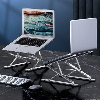 Ayarlanabilir Laptop Standı Alüminyum Macbook Katlanabilir Bilgisayar PC Tablet Desteği Dizüstü Standı TableLaptop Tutucu Soğutma Pedi