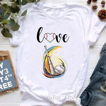 Aşk Voleybol Grafik baskı t-shirt Kadın Giyim Komik Beyaz T Shirt Femme Kısa Kollu Kadın T-Shirt Harajuku Gömlek
