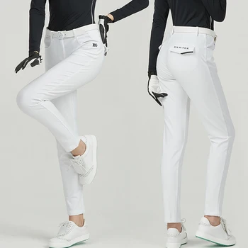BG Yeni Golf Pantolon kadın İlkbahar Yaz Slim Fit İnce Top Pantolon Açık Spor Düz Bacak Pantolon kadın pantolonları Beyaz
