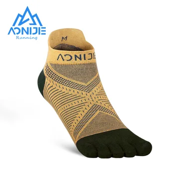 Bir Çift AONIJIE E4824 Yeni Spor Düşük Kesim Atletik Ayak Çorap Nefes Beş Parmaklı Yalınayak Çorap Koşu Maraton Yarışı