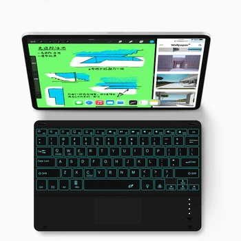 Bluetooth Klavye İçin Huawei MatePad Pro 10.8 12.6 11 inç DBY-W09 WGR-W09 Tablet Kablosuz klavye Arkadan Aydınlatmalı Touchpad ile kılıf