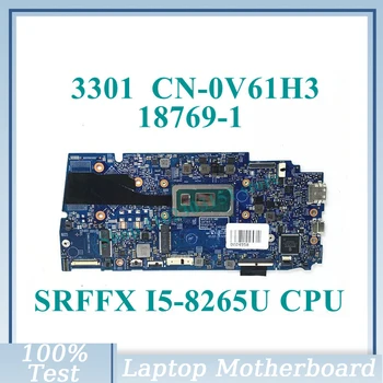 CN - 0V61H3 0V61H3 V61H3 İle SRFFX I5-8265U CPU Anakart 18769-1 İçin DELL 5390 3301 Laptop Anakart 100 % Test İyi Çalışıyor