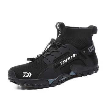 Daiwa Balıkçılık Ayakkabı Kaymaz Erkekler Yüksek Açık Tırmanma Kamp Artı Boyutu Örgü Nefes Sneakers Sığ yürüyüş ayakkabıları