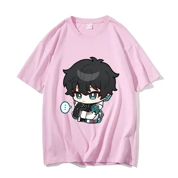 Danheng Honkai Yıldız Raylı T-Shirt Erkekler %100 % Pamuk Yakışıklı Tişörtleri Sessiz Karikatür T Shirt Sıcak Oyun MiHoYo AB Boyutu Anime Grafik