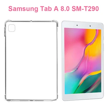 Darbeye dayanıklı Kapak Samsung Galaxy Tab İçin Bir 8.0 2019 SM-T290 SM-T295 Kılıf TPU Silikon Şeffaf Kapak Coque Fundas İçin Tab A8