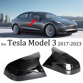Dikiz aynası Kapak Koruyucu Tesla Modeli 3 2017 2018 2019 2020-2023 Arka görünüm kapi Yan ABS Karbon Fiber Koruyucu Kabuk