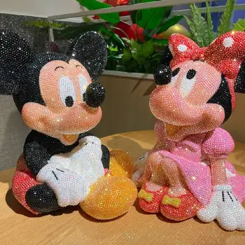 Disney DIY Elmas Boyama Karikatür Hayvanlar Minnie Mickey Mouse Masaüstü Süs Anime şekilli kalıp çocuk Kumbara Hediye