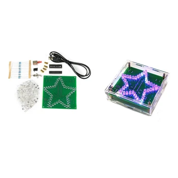 DIY elektronik kiti lehimleme paketi renkli beş köşeli yıldız LED yanıp sönen kayan yazı ışık devre kiti