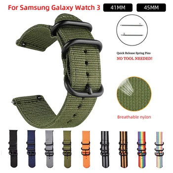 Dokuma Nefes Naylon Kayış Samsung Galaxy İzle 5 4 Pro 3 Bant Amazfit 18mm 24mm 22mm 20mm Kumaş Klasik saat kayışı