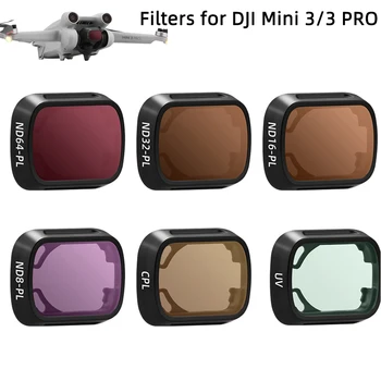 Drone Lens Filtreleri DJI Mını 3 PRO HD UV CPL ND8 ND16 ND32 ND64 / PL Su Geçirmez Filtreler Kiti DJI Mını 3 Aksesuarları