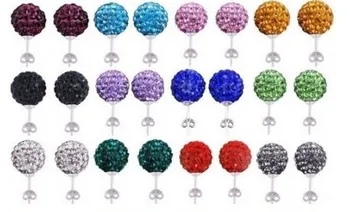 En düşük fiyat 10mm Kil Karışık 20 Renk BRİ Kristal Mikro Açacağı Disko Topu Gümüş Kaplama kristal Küpe Damızlık kristal
