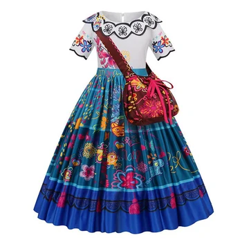 Encanto Mirabel Madrigal Prenses Elbise Kızlar İçin Isabela Cosplay Kostümleri Çocuk Dolores Pepa Fantezi Performans Elbise Parti