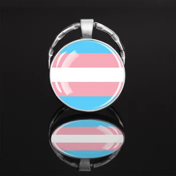 Eşcinsel Gurur Bayrağı Cam Kubbe Anahtarlık Lezbiyen Gökkuşağı Bayrağı Anahtarlık Araba Anahtarlık Bar Parti Hediyeler