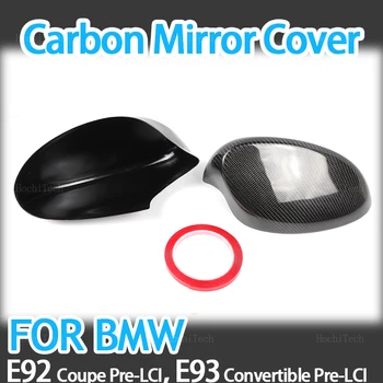 Gerçek Karbon Fiber Ayna Kanat yan ayna kapağı Sticker BMW 3 Serisi İçin E92 coupe Pre-LCİ 06-09 E93 Cabrio Pre-LCi 06-08