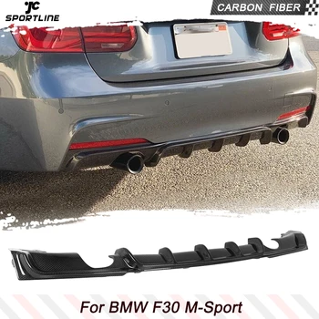 Gerçek Karbon Fiber / FRP Arka Tampon Difüzör Dudak BMW için rüzgarlık F30 F31 M Spor Tampon 2012 - 2017 Tek Egzoz İki Çıkış