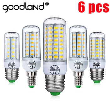 Goodland LED Ampul E27 LED ampuller E14 LED Lamba 220V 6 adet/grup Bombilla Avize Aydınlatma Ev İçin Oturma Odası
