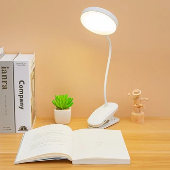 Göz Koruması klipsli çalışma masası lambası Yatak Okuma Kitap Gece Lambası USB şarj edilebilir masa lambası LED masa lambaları 3 Modları Karartma