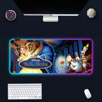 Güzellik ve Beast RGB Pc Gamer Klavye Mouse Pad Mousepad LED Parlayan fare altlığı Kauçuk oyun bilgisayarı Mausepad