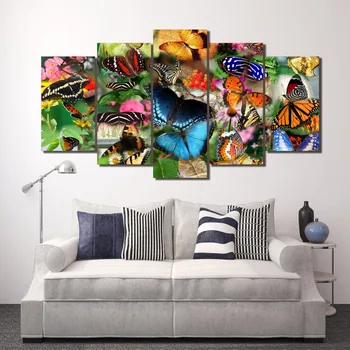 HD Baskılı Renkli kelebek Boyama Tuval Baskı odası dekor baskı posteri resim tuvali Ücretsiz kargo / ny-2572
