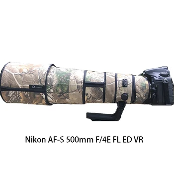 Juntu Kamuflaj Lens Ceket Nikon AF-S 500mm F / 4G F / 4E FL ED VR Telefoto Lens Koruyucu Kılıf Su Geçirmez Pamuk yağmur kılıfı