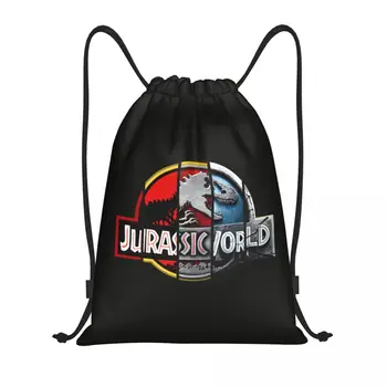 Jurassic Dünya Parkı büzgülü sırt çantası Spor spor çanta Kadın Erkek Dinozor Film Alışveriş Sırt Çantası