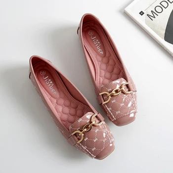 Kadın düz ayakkabı 2021 Rahat Moda Slip-on Balerin Kadın Flats Patent deri makosenler Bayanlar İlkbahar Sonbahar bayan Ayakkabı Yeni